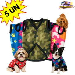 Kit 5 Roupinha Para Cachorro Inverno Pequena Média e Grande Porte Roupa Pet Frio