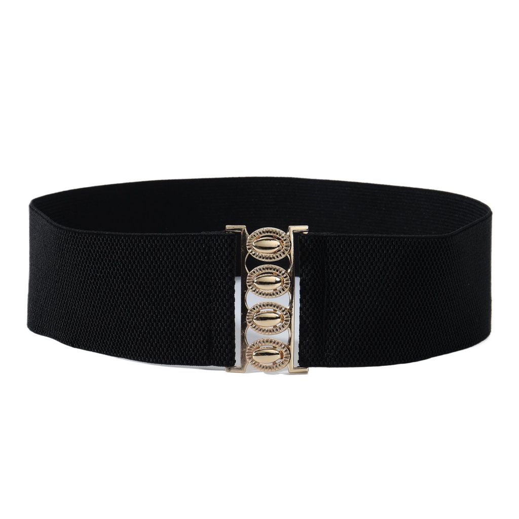 Elegante gota de água fivela elástico cinto ouro par fivela simples cinto largo vestido cintura estreita feminino múltip