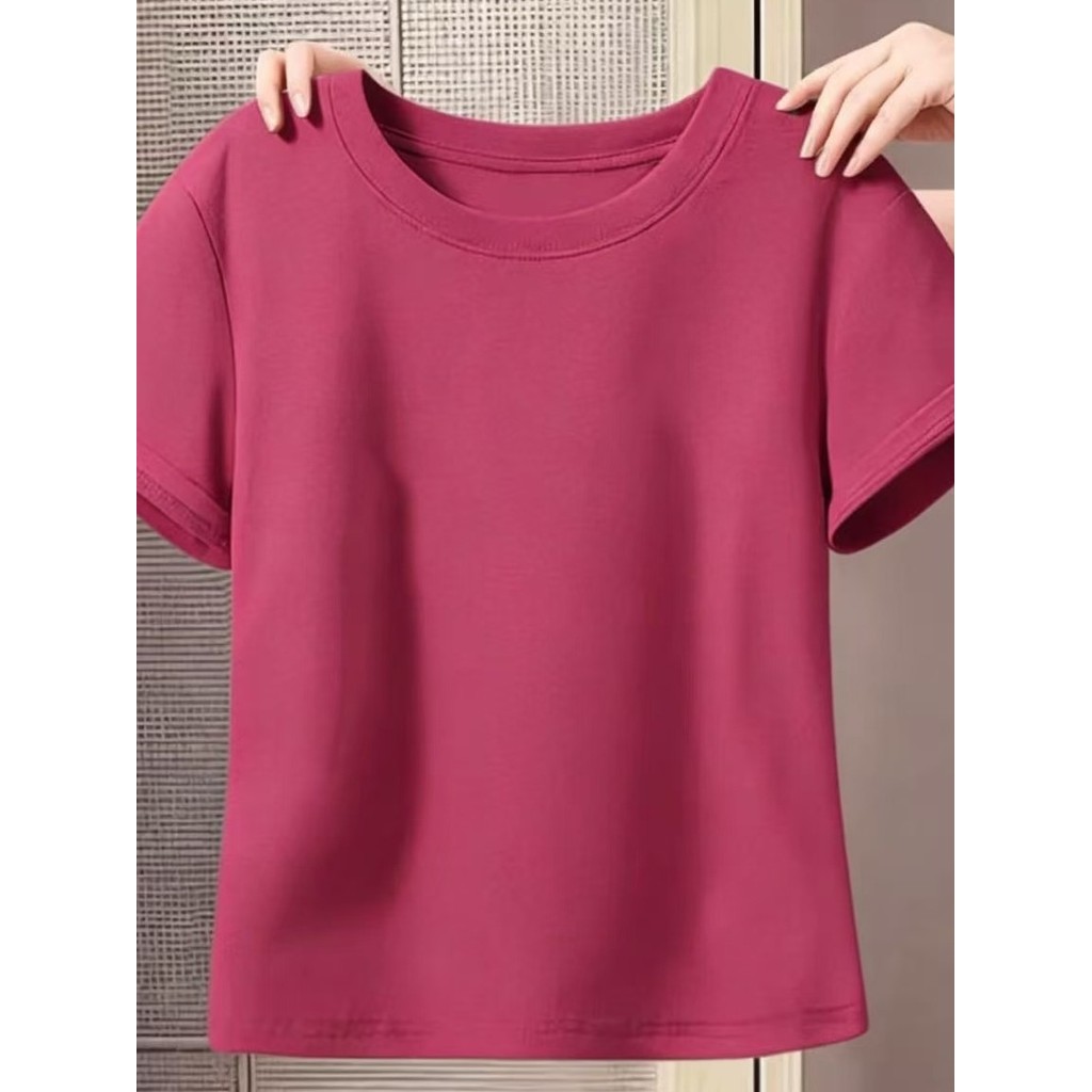 Camiseta feminina de manga curta de algodão puro roupas femininas 2026 novo estilo roupas de verão fino ajuste All-Match
