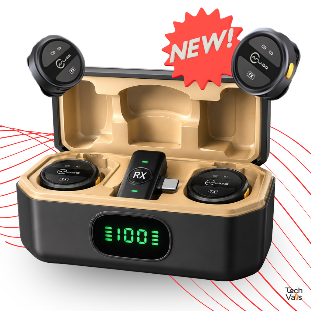 Microfone De Lapela Sem Fio Duplo Magnetico Com Case Bateria Longa Para Celular E Entrevistas Audio