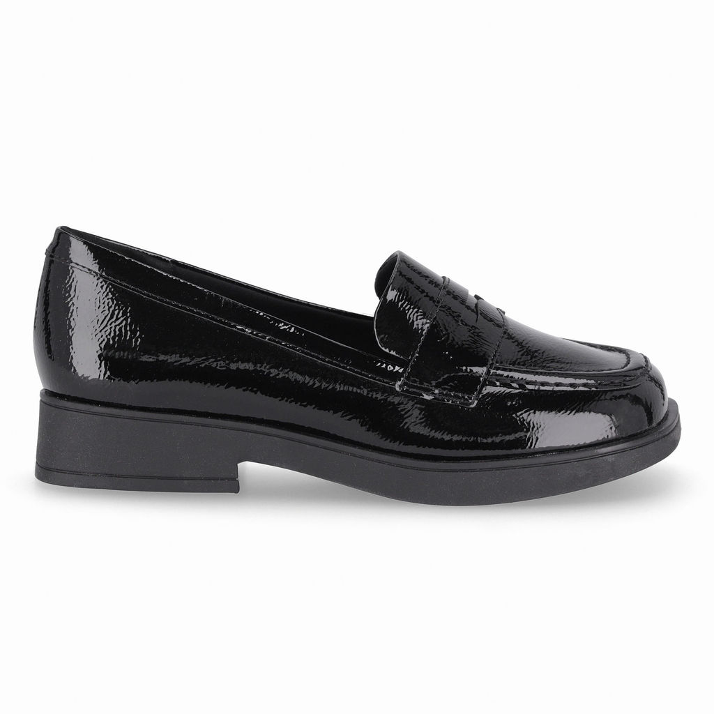 Loafer Francisca Salto Baixo Preto