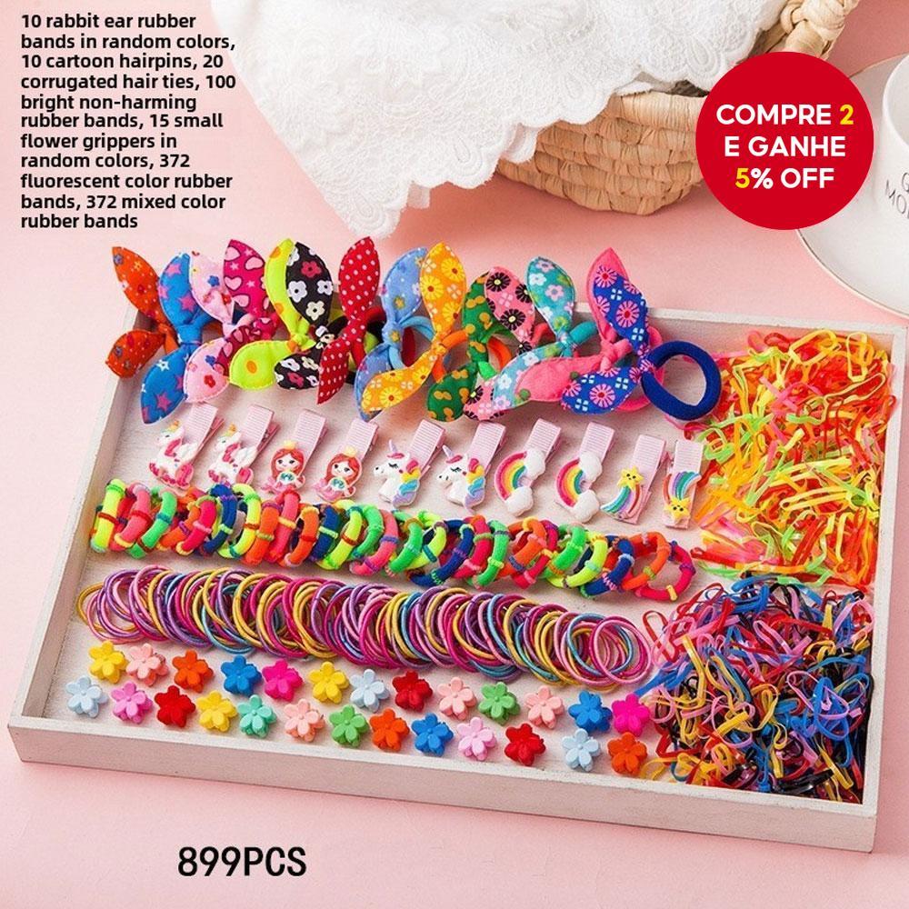 Conjunto De Acessórios De Cabelo Em Cores Doces Para Meninas , Laços E Clipes Elásticos , Faixas De Princesa Estilo Core