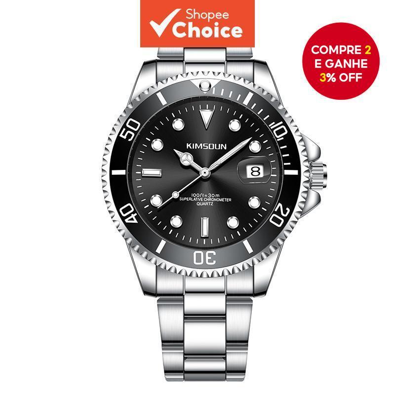 Relógio Automático GMT Masculino Clássico De Aço Inoxidável De Pulso Mecânico De Luxo