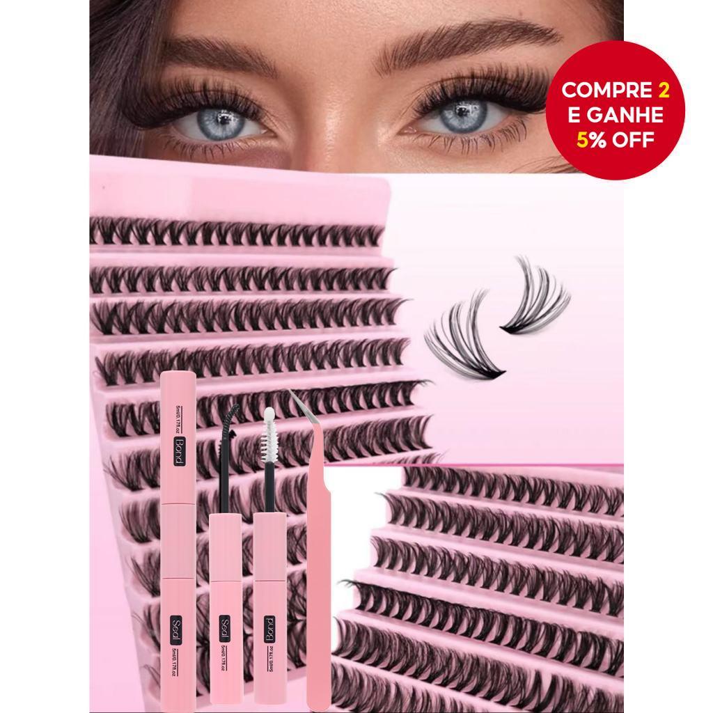 Kit de Cílios em Cluster 200PCS 80D D 8-16MIX Cílios Individuais Confortáveis Extensão de Cílios com Aparência Clássica