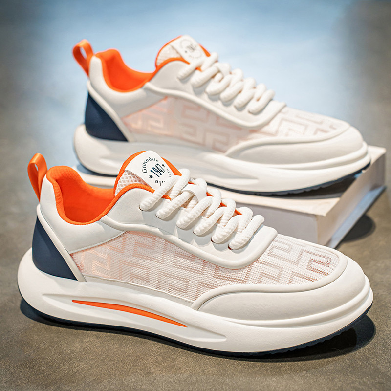 Sapatos masculinos verão respirável sapatos casuais 2026 novo estilo sapatos brancos tênis masculinos pequenos sapatos b