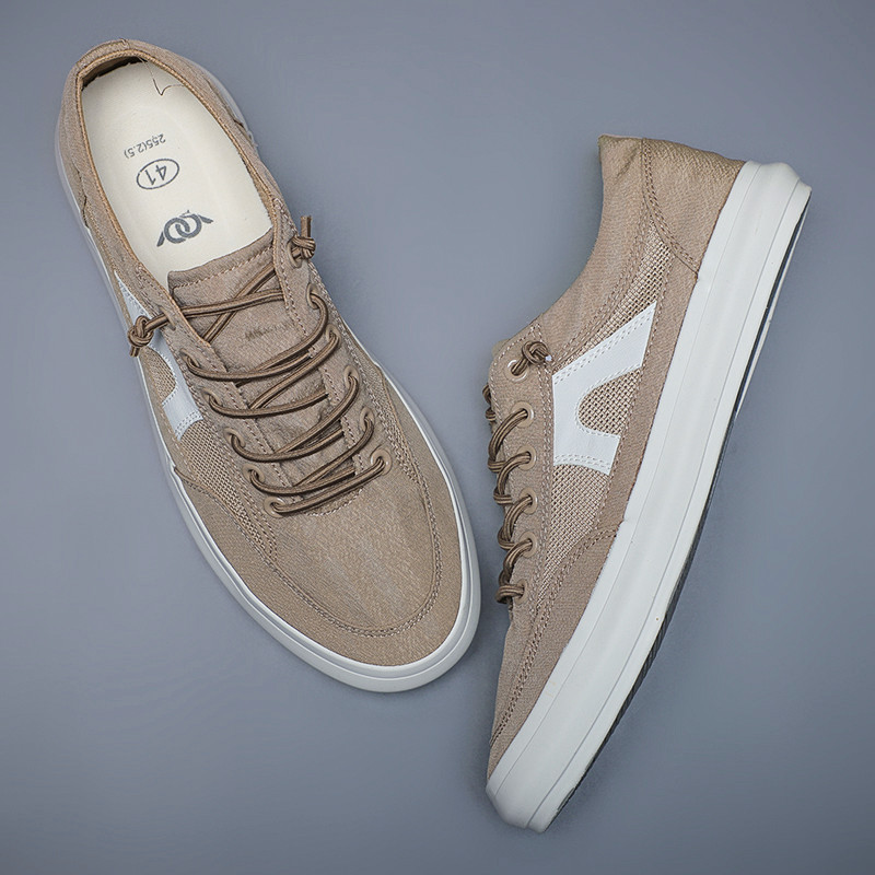 Sapatos de lona masculinos sapatos de malha outono respirável leve estilo fino desodorante masculino sapatos de malha Ca