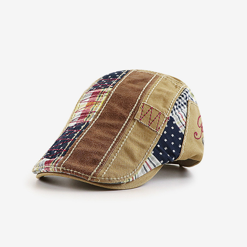 Chapéu Penn Boné Repicado Masculino Europeu Americano Britânico Casual Boné Repicado Costura Boina
