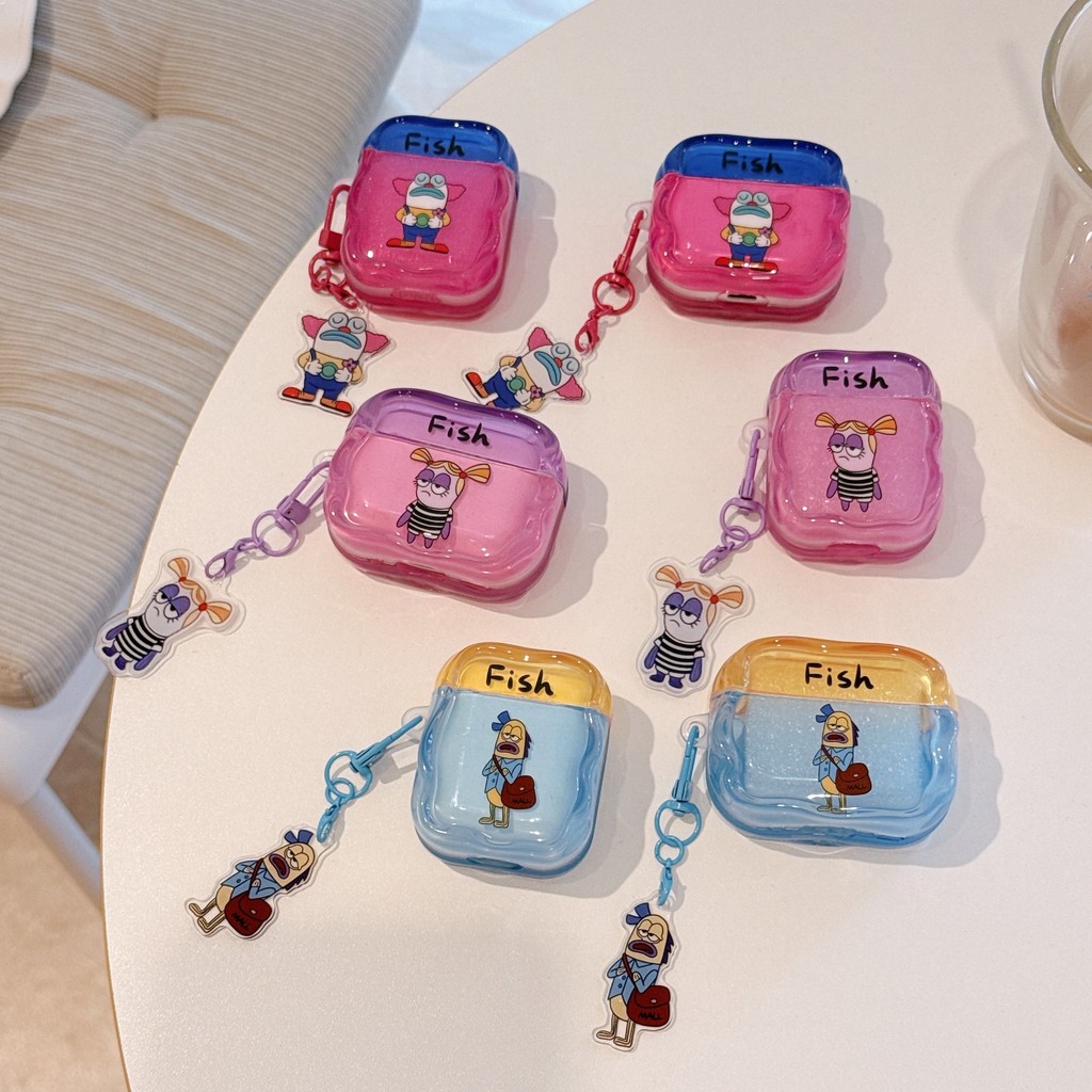 Capa ins Para AirPods , Protetora Fone De Ouvido Apple , Corrente Fofa De Desenho Animado Adequada 4 1/2 Pro/2 3 Antider