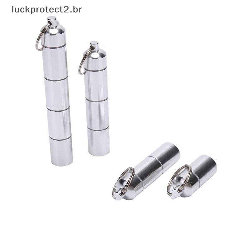 LPHG 17mm Cápsula Forma Caixa De Armazenamento De Comprimidos De Alumínio Suporte À Prova D'água Recipiente Chaveiro .