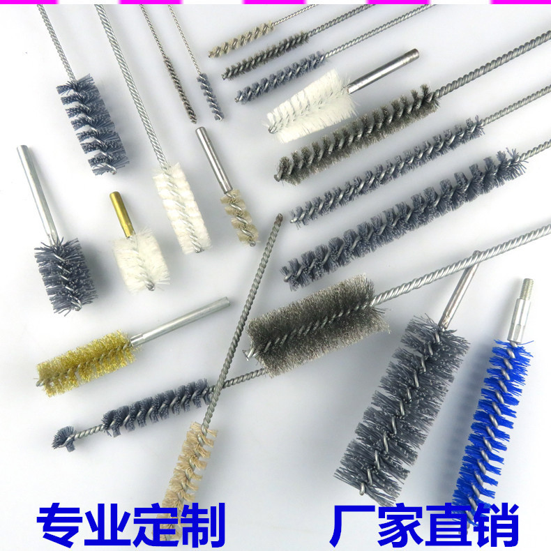 Escova de limpeza em aço inoxidável, escova para caldeira, escova torcida, escova de nylon para tubos alongada, escova p