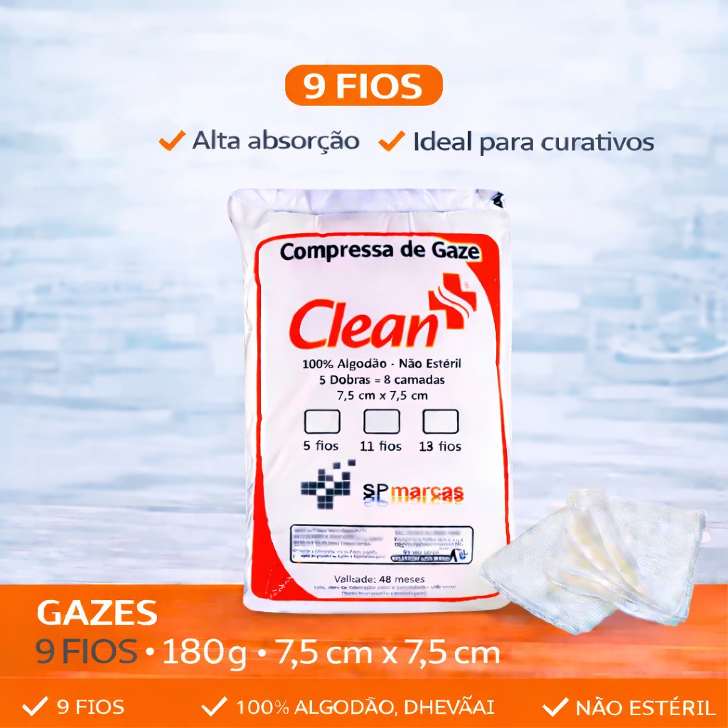 Compressa De Gazes 9 Fios Pacote Curativo Promoçao