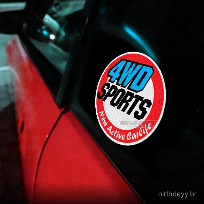 Novo Adesivo Refletivo Esportivo 4X4 para Veículos Off-Road da Bay Area, Adesivo Redondo com Logo Esportivo 4WD para Car