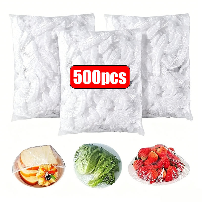 Kit 500 Tampa De Plástico Descartável Para Alimento Diâmetro 36 cm-Protetor Geladeira Saco Proteção Comida