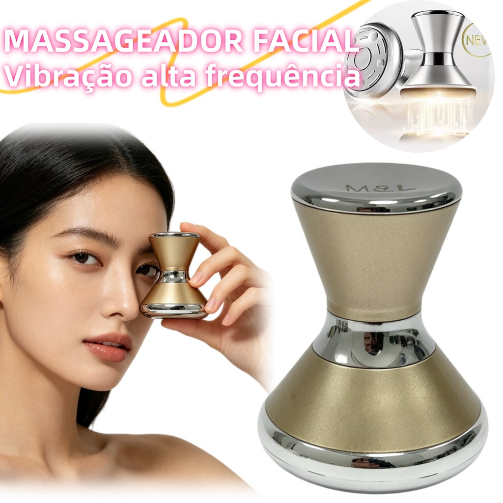 Massageador facial de microcorrente, eleva e firma, vibração de alta frequência