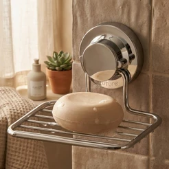Saboneteira Porta Sabonete Suspenso 3m S/ Furos Banheiro Lavabo Aço Carbono Resistente 3,5kg Future