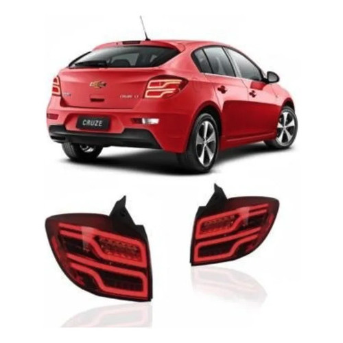 Lanterna Led Chevrolet Cruze Hatch J300 2011 A 2016 Ambos Lados Vermelho