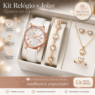 Conjunto de relógio e joias,  Kit's  podem   conter  colar, pulseira, brincos e anel(NÃO …