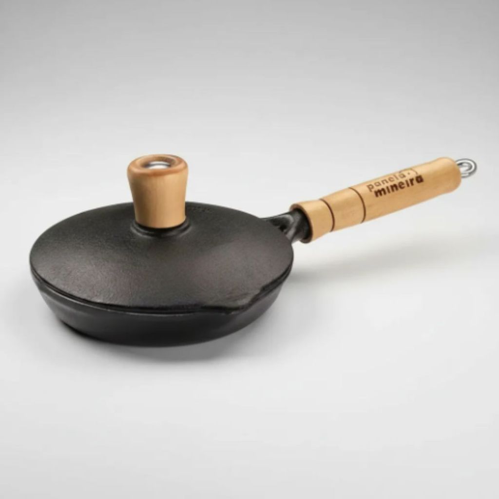 Frigideira de Ovo Fast Egg 15cm Pequena  300ml em Ferro Fundido Com Tampa Ultra Resistente Dia a Dia