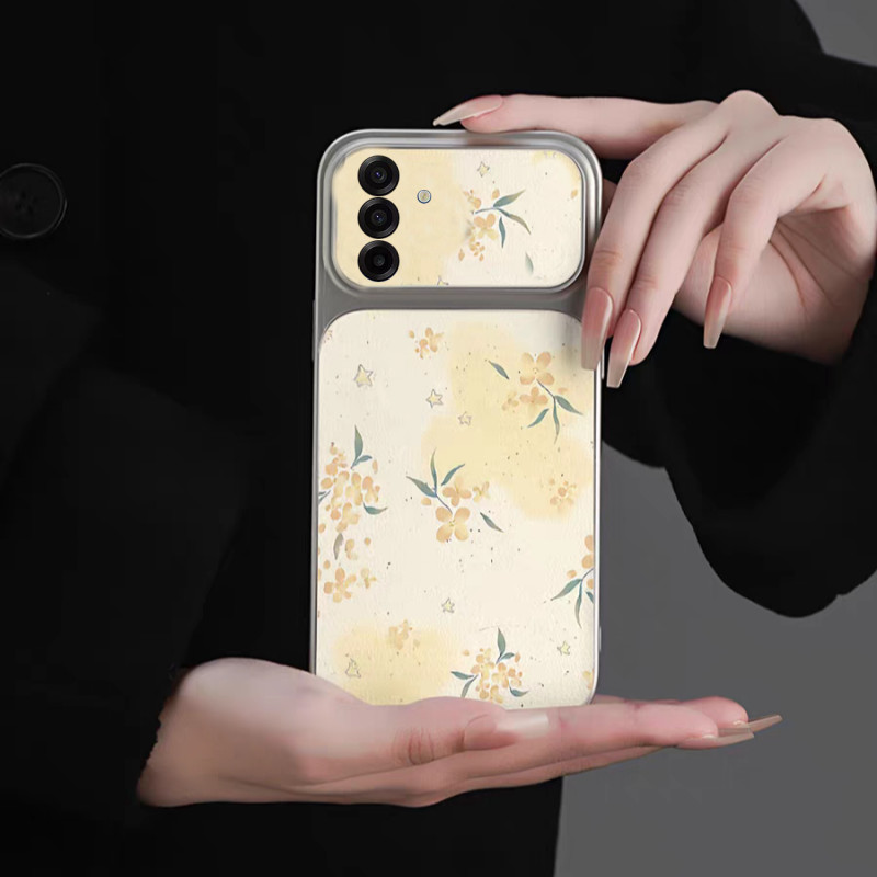 Carcaça Para ﻿ Samsung Galaxy A54 A34 A24 A14 A13 A23 LTE A33 A53 A73 A52s A52 A72 4G 5G Linda Pequena Flor Amarela Capa