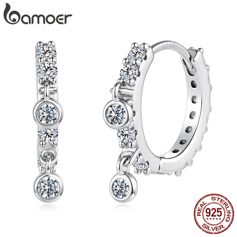 Bamoer 925 Prata Esterlina Moissanite Brincos Ágil Moda Jóias Para Presente Femi