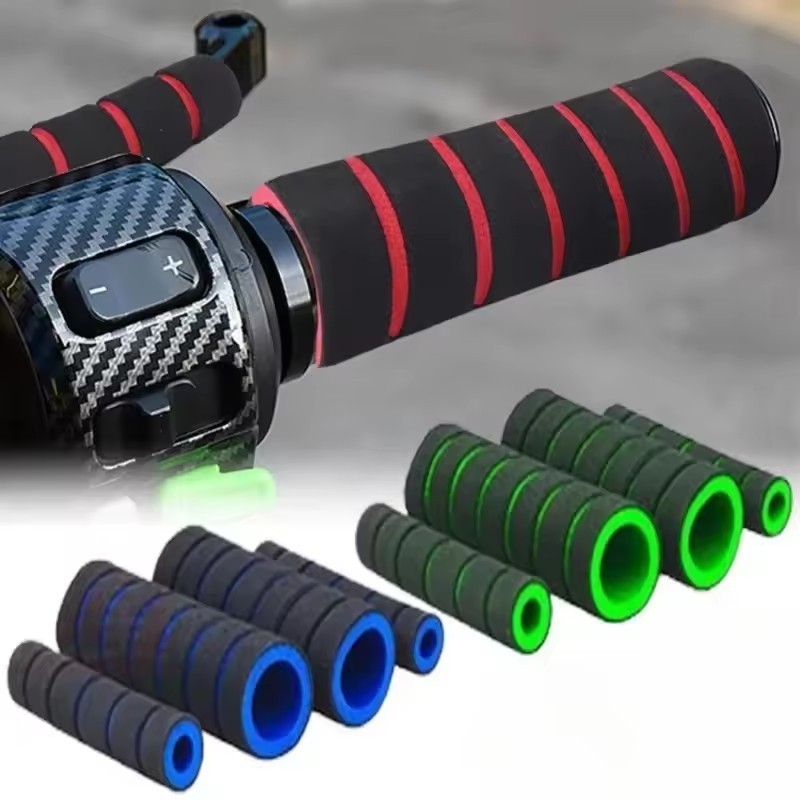 Punhos De Esponja Para Motocicleta-Motocicletas E-Bikes Bicicletas Triciclos-Macia Antiderrapante De Alta Densidade-Capa