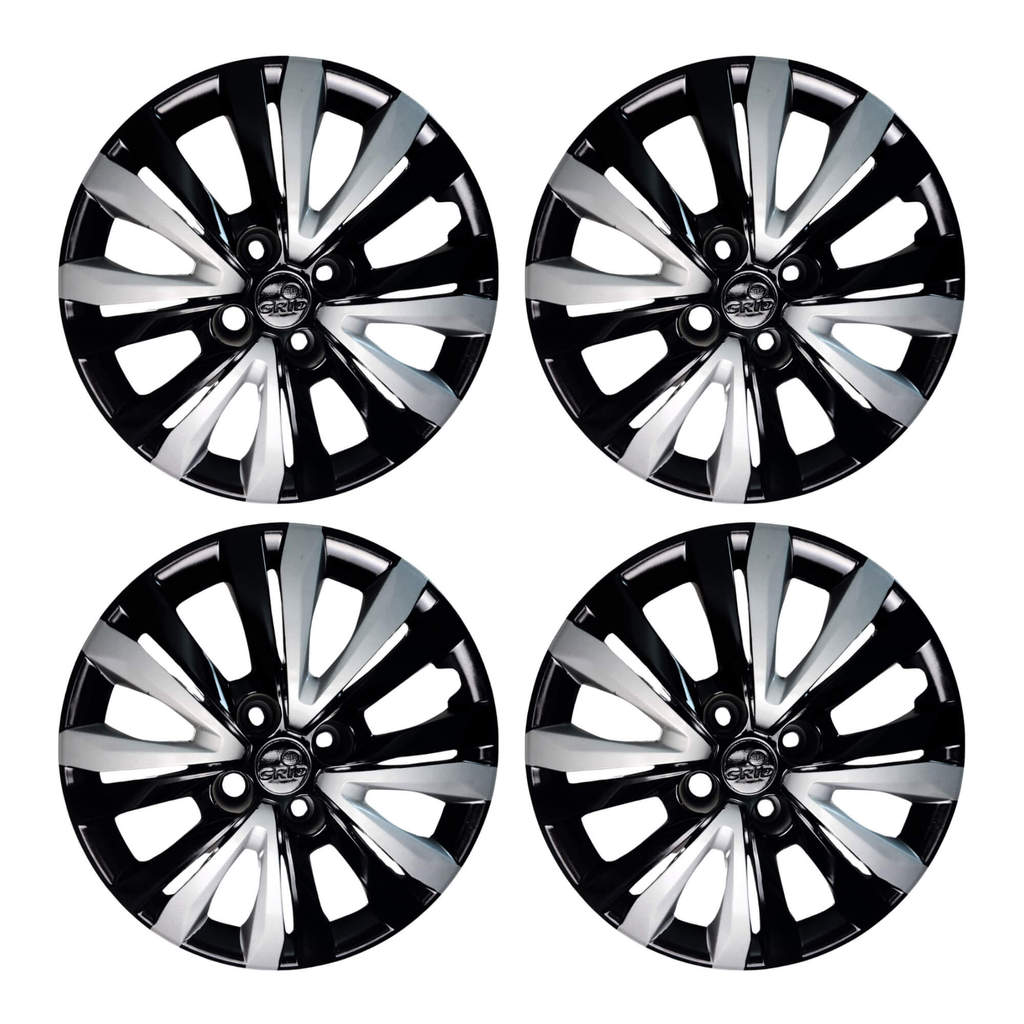 Calota Aro 15" Preto/Prata Modelo Gol G7 2017/18 Jogo c/4 Calotas Grid - 246CP-PBP-E