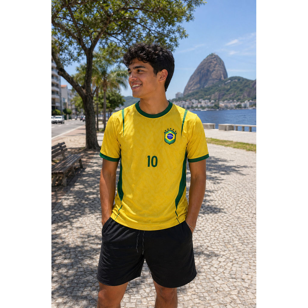 CAMISA CAMISETA BRASIL BORDADA COPA DO MUNDO 2026
