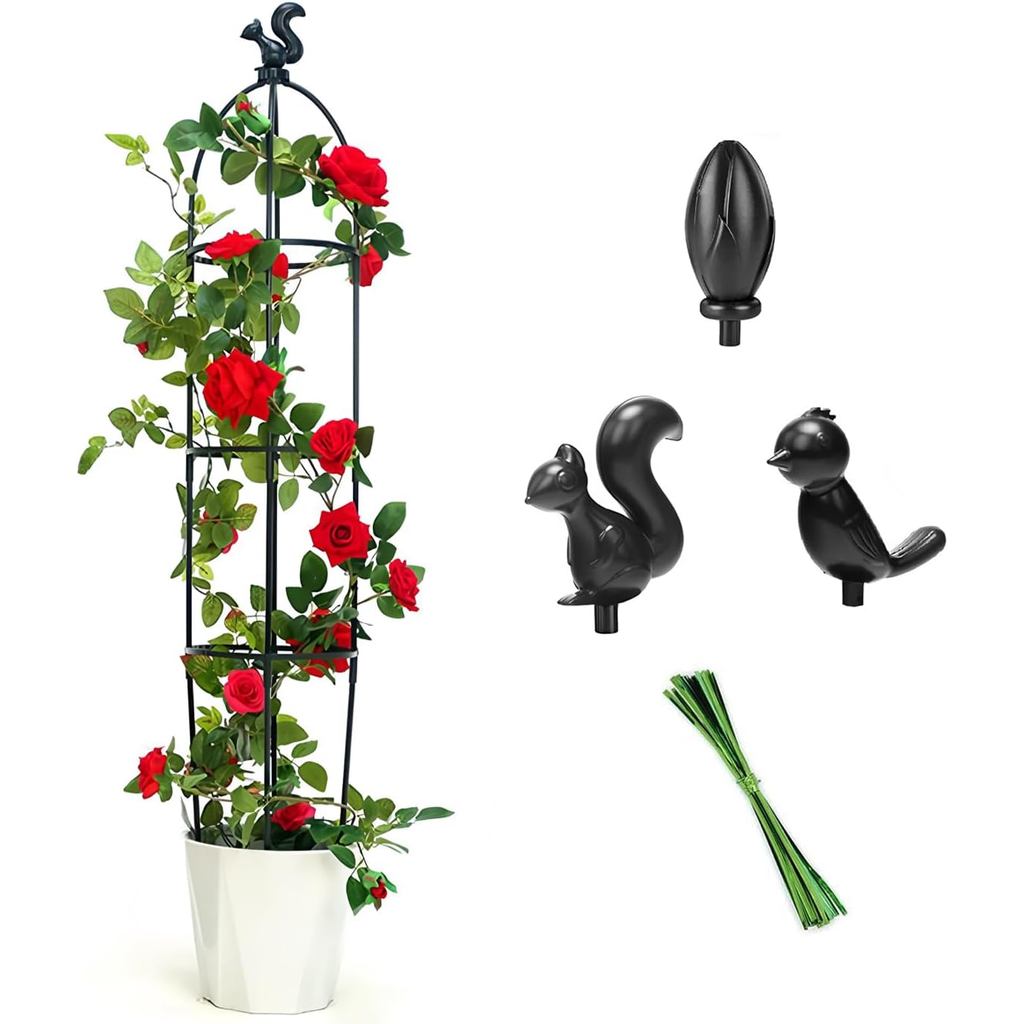 Treliça de Jardim em Forma de Obelisco para Plantas Trepadeiras, Suporte para Plantas em Vaso de Fibra de Vidro Resisten