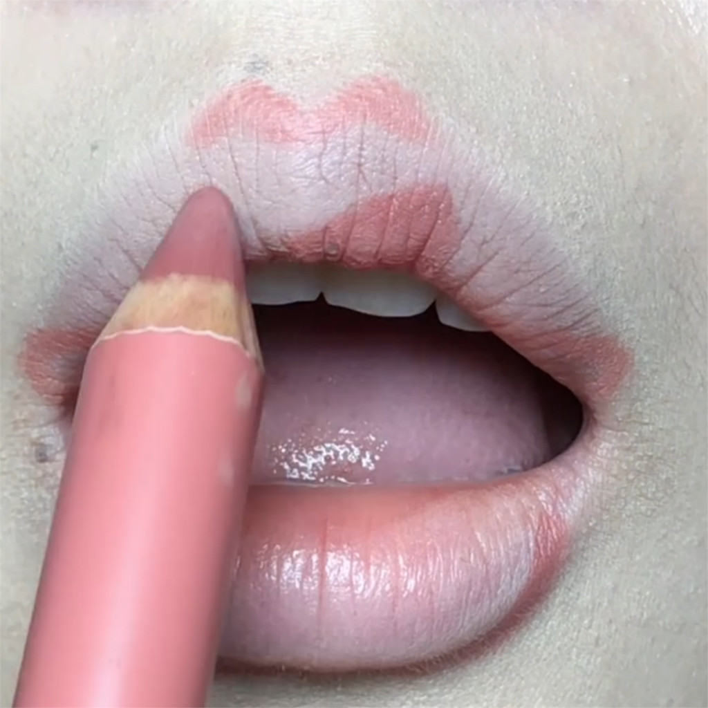 Estudo Confuso Haoba!Caneta Blush de duas cores de duas cabeças Caneta multiuso One Stroke Caneta batom multiuso Matte S