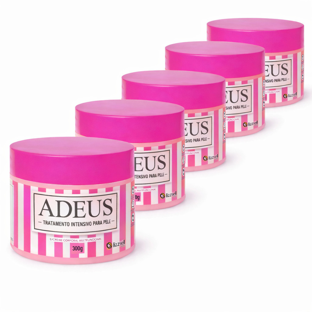 5x Creme Rosa Corporal Adeus 300g - Hidratação Creme Adeus Original