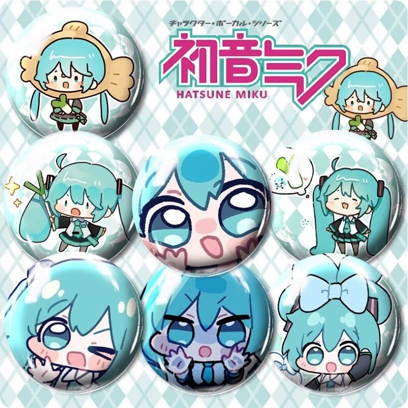 Botton Anime Miku 58mm Fofo Broche Pin fufu Decorativo Para Mochila Bolsa Estojo Cosplay Kawaii Colecionável Presente