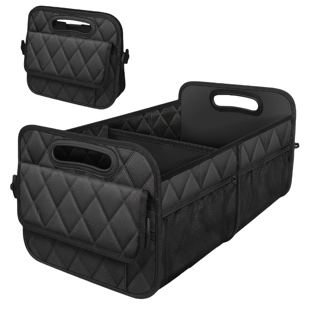 Grande Organizador Porta-malas Carro Dobrável Impermeável 45 Litros Preto