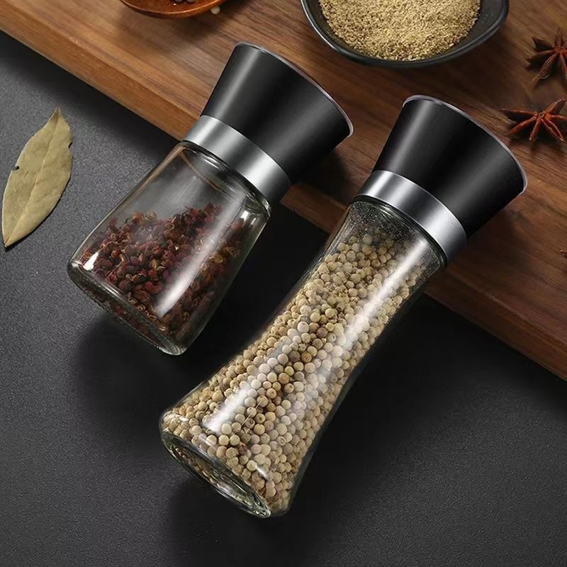Porta Condimentos E Temperos Moedor Manual Vidro Para Cozinha Prático