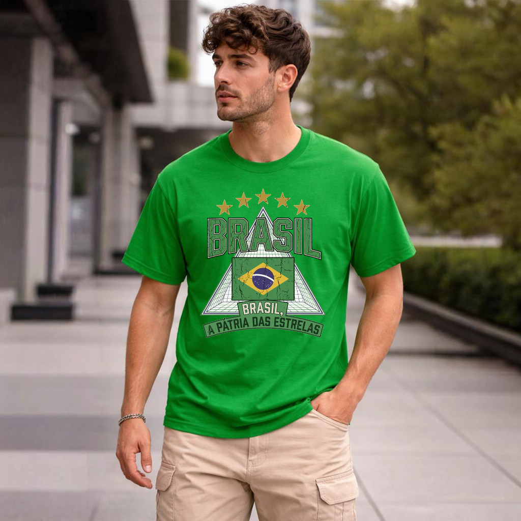 Camiseta Brasil Copa Do Mundo Street Homem Verde