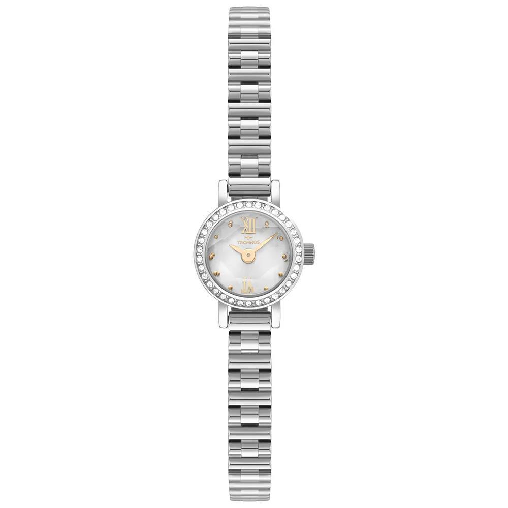 Relógio Technos Feminino Ref: 1042ad/1k Elegance Mini Prateado Vidro Facetado