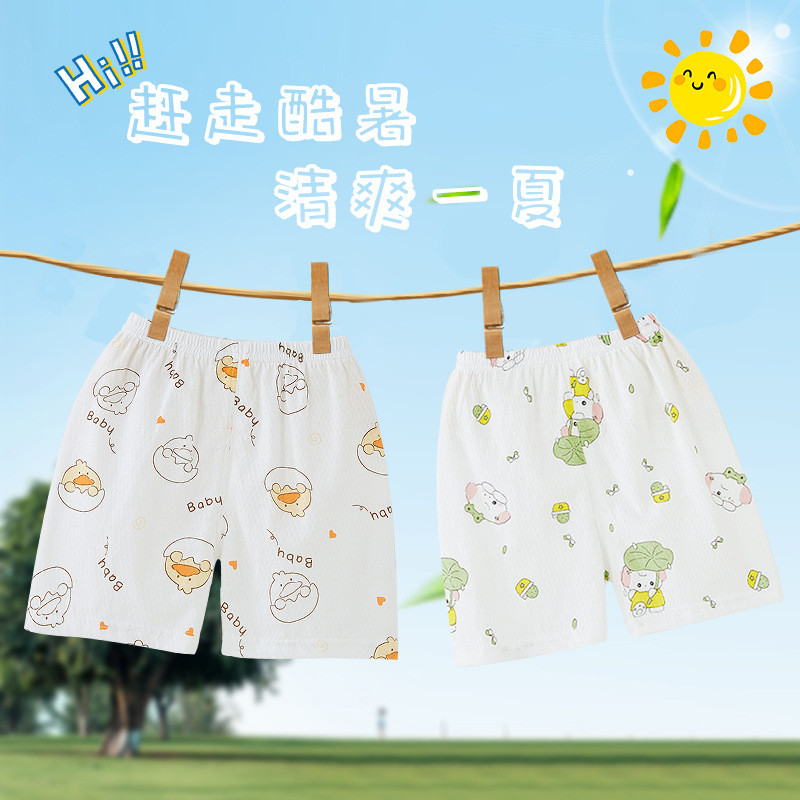 Crianças calças roupas de verão puro algodão estilo fino meninos Casual estilo ocidental Shorts meninas casa pijama calç