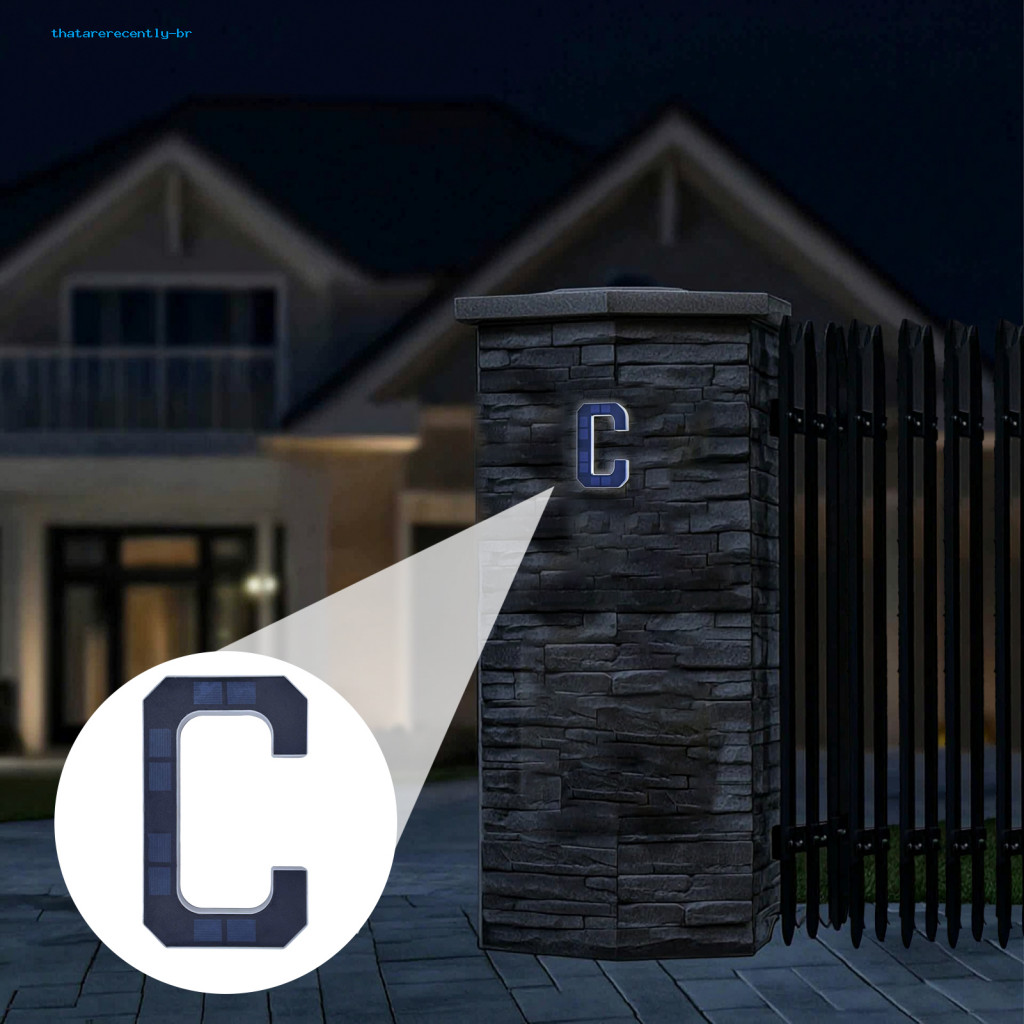 Solar-powered Led House Number Sign Waterproof Outdoor Address Light with Auto On/off for Garden Door Porch – Bright D