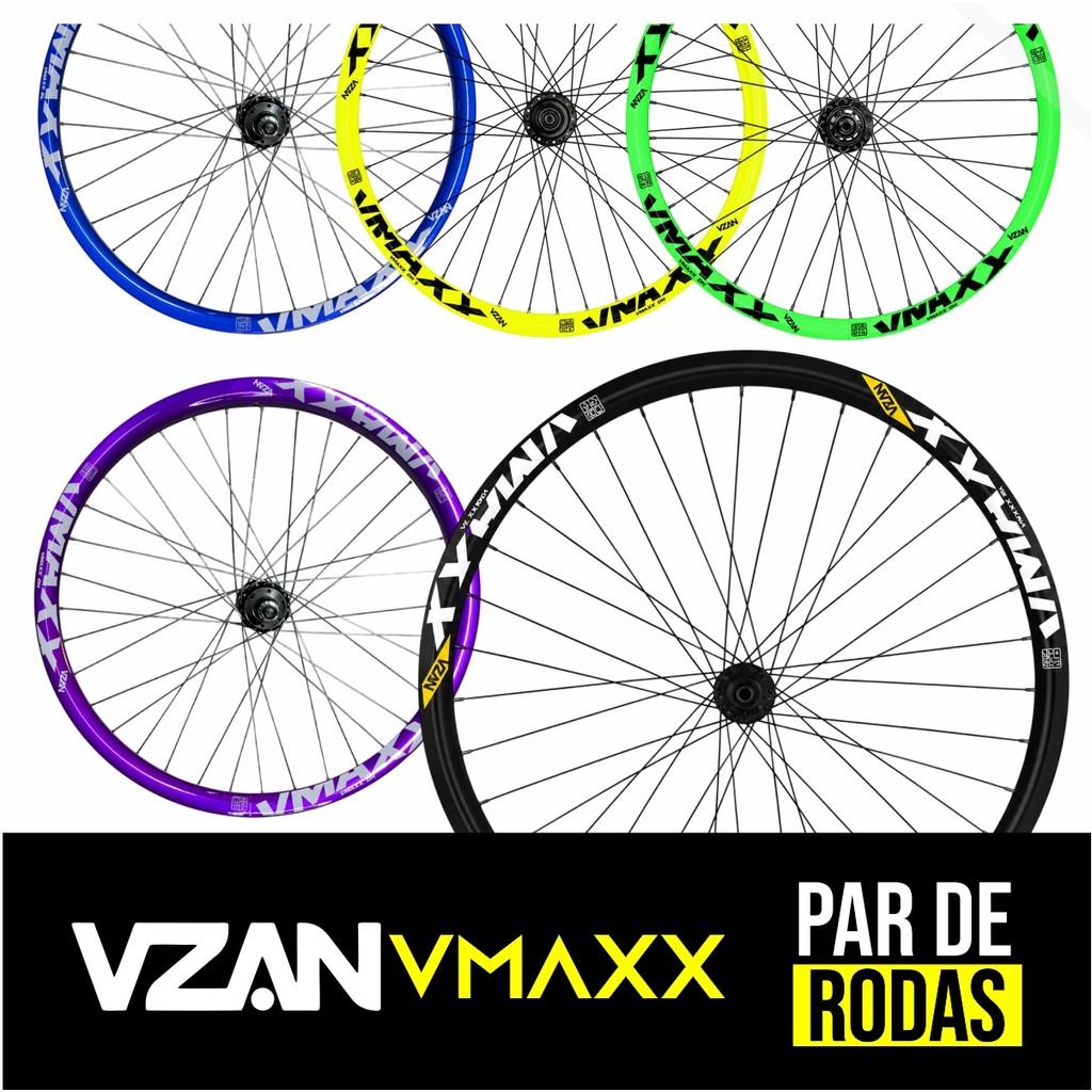 Par de Roda Montada Bicicleta 26 x 1.9 Aro Vmax Freio a Disco Cubo Alu. Vzan