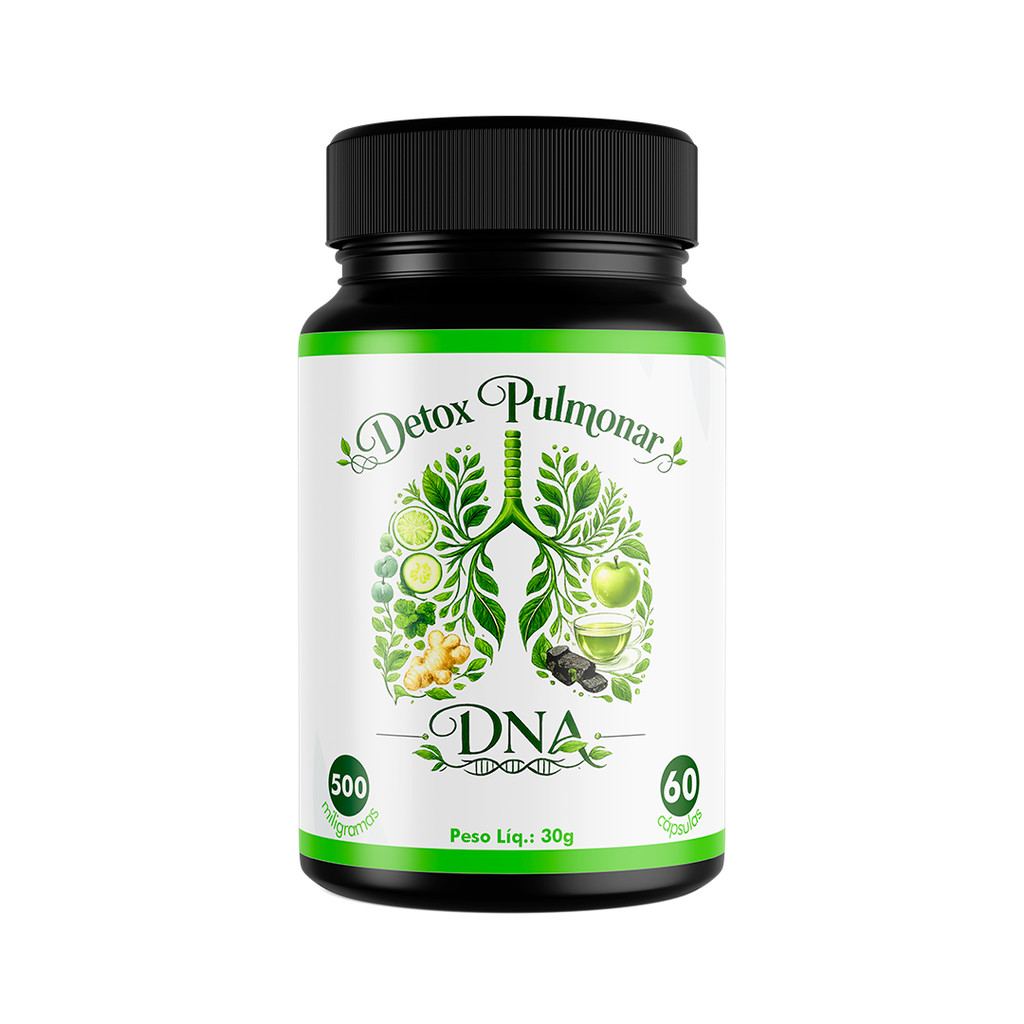 Detox Pulmonar DNA 60 Cápsulas | Suplemento Alimentar com Vitamina C, Zinco, Quercetina e Resveratrol