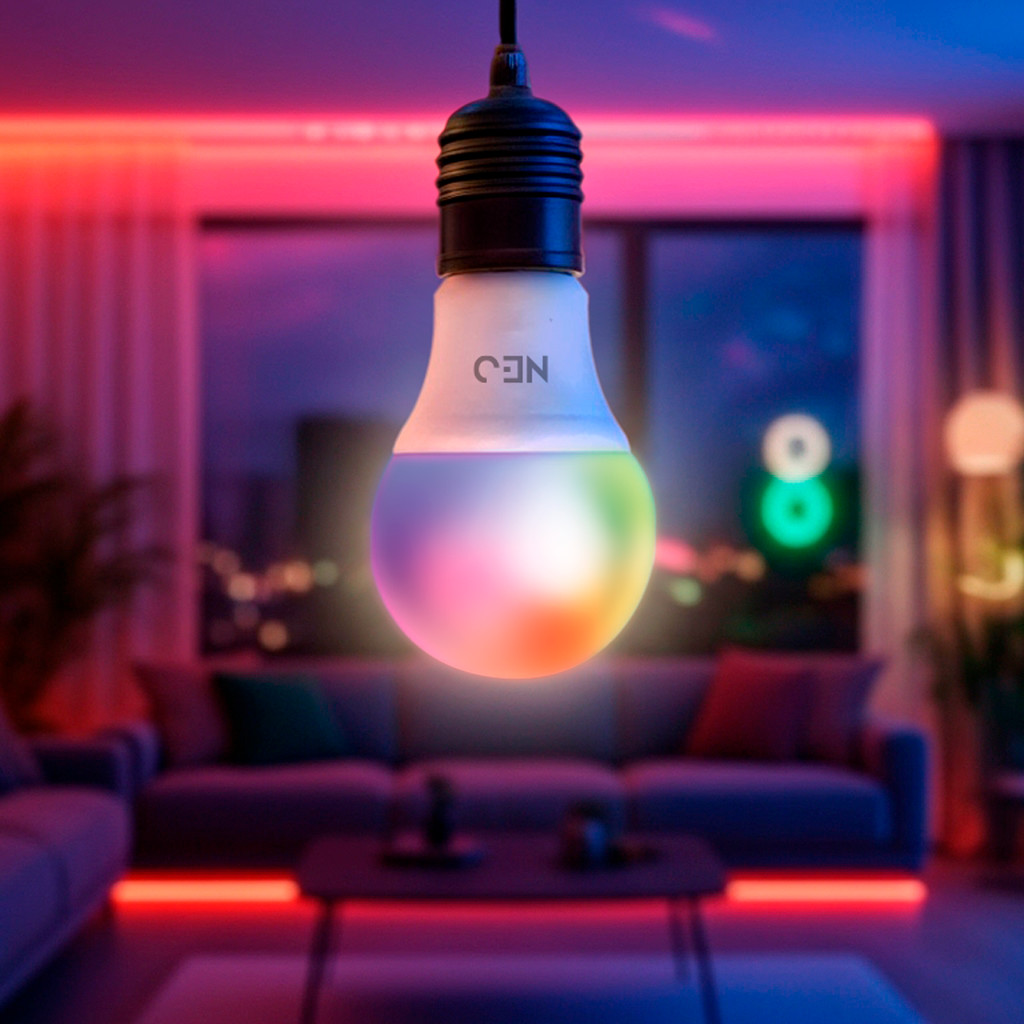 Kit Lâmpada Smart LED RGB WiFi Alexa Google E27 10W Avant Neo Bivolt  1 a 5