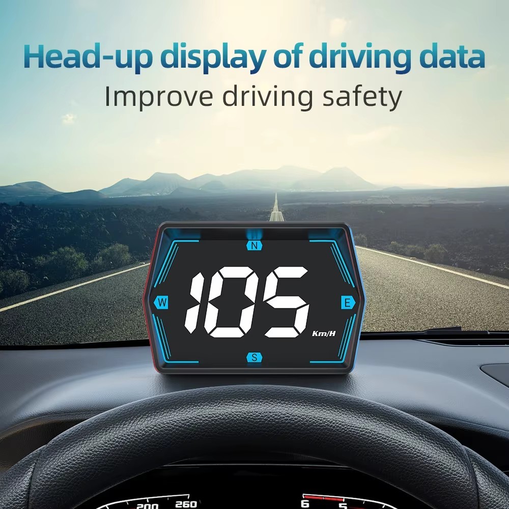 Universal Carro HUD Digital GPS Velocímetro Head Up Display MPH Alarme De Excesso De Velocidade Multifuncional Bússola H