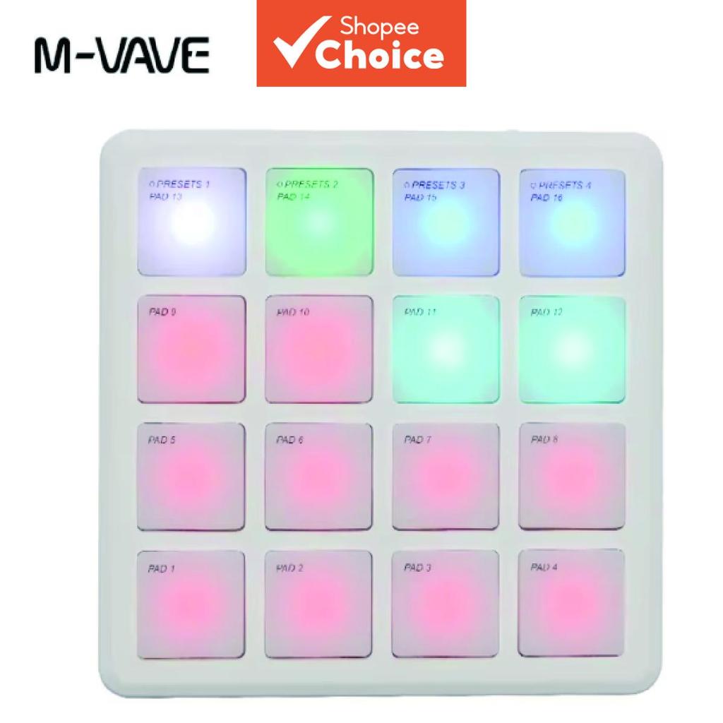 M-VAVE SMC-PAD Pocket Pad Interface MIDI sem fio 16 pads USB-C portátil acessório para teclado de percussão latência