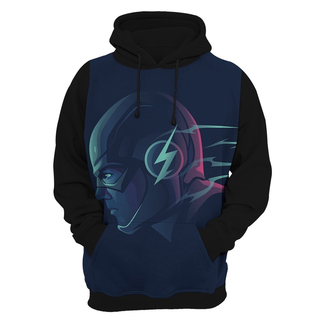 Blusa de frio Moletom full Infantil the flash Com Capuz e Bolso