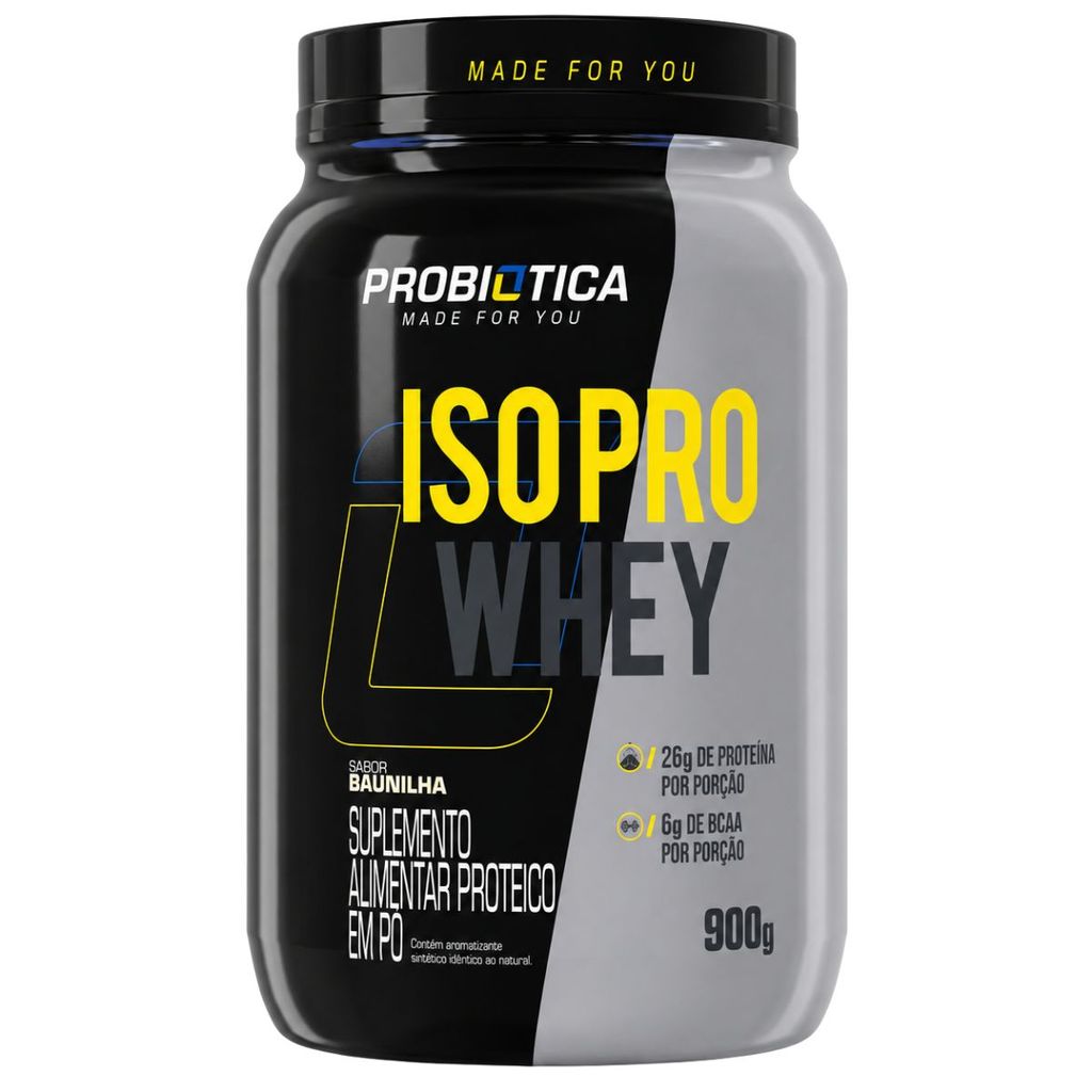 Whey Protein Isolado Baunilha  26g De Proteína 900g Probiótica