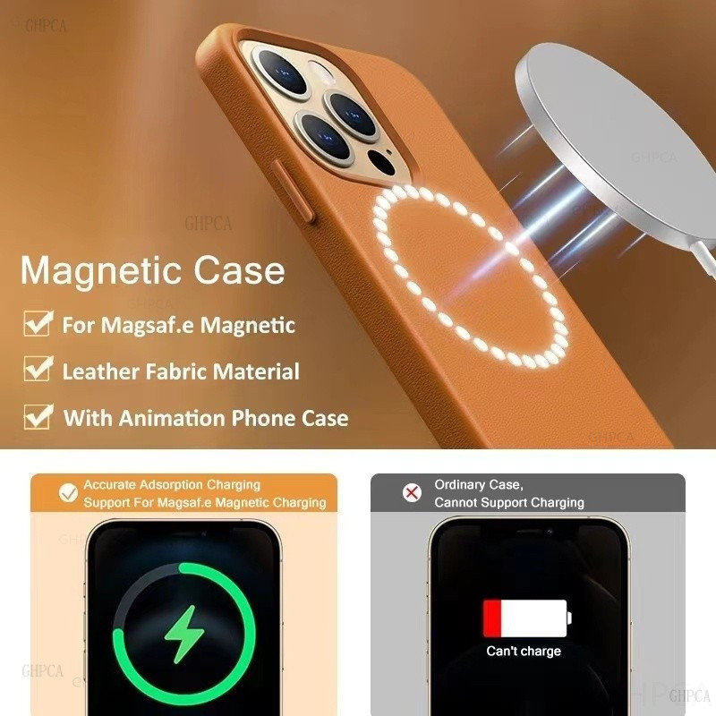 Capa de Couro com Anel Magnético MagSafe + Película Lente Forro AveludadoiPhone 17 Pro Max — imagem 2 de 2