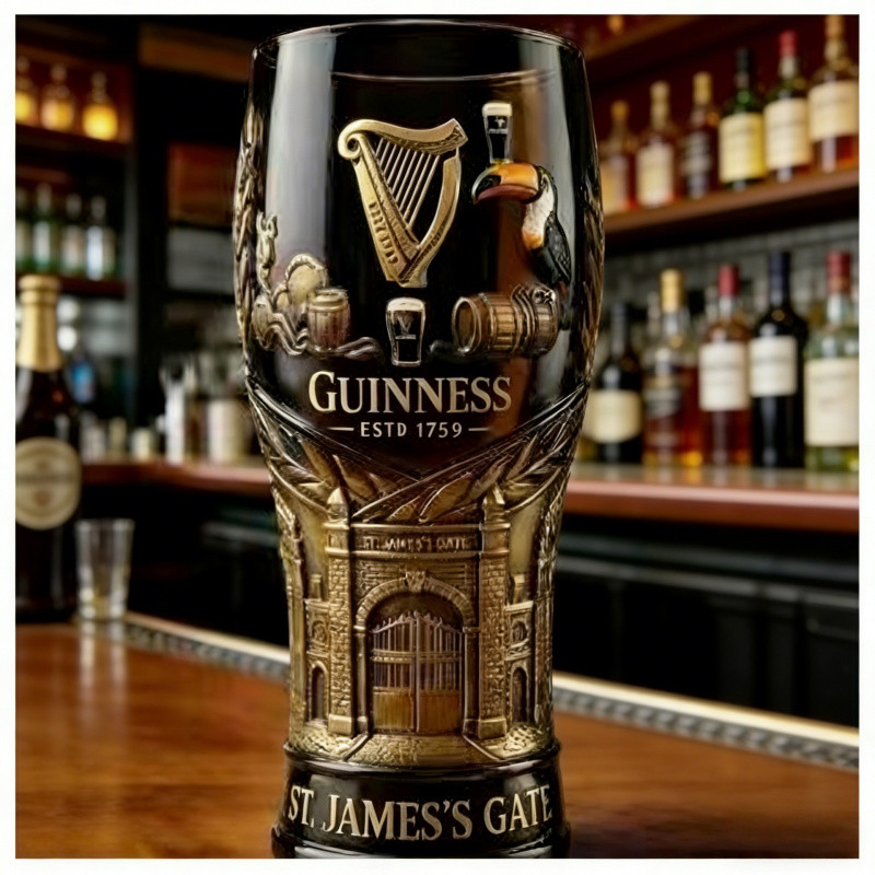 🌳Entrega Rápida🌳 Caneca Guinness Irlandesa Vintage Relevo 3D Copo de Cerveja Copo de Whisky Copo Pint