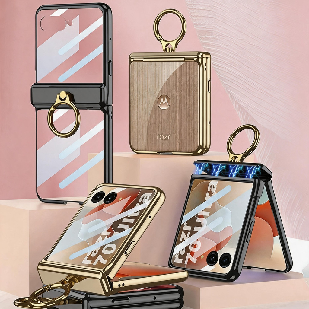 Capa Transparente para Motorola Razr 70 Ultra / 60 Ultra / 50 Ultra- Com Anel de