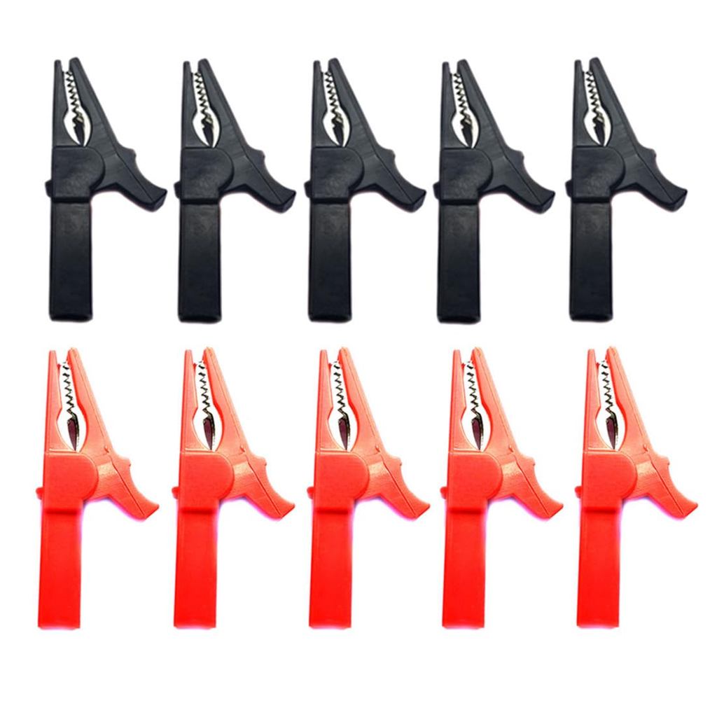 Pacote com 10 Garras Jacaré 1000V 32A, Garras Jacaré para Bateria Automotiva Totalmente Isoladas e de Alta Resistência,