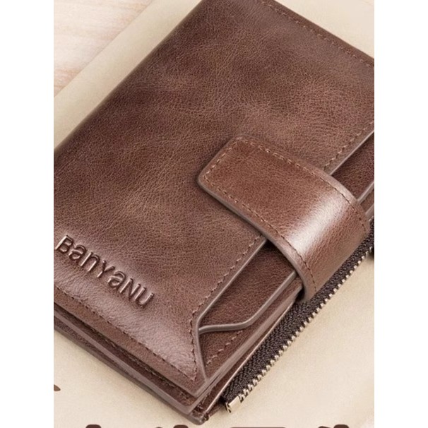 carteira masculina com ziper carteira masculina Carteira masculina superfície de couro curto grande capacidade carteira