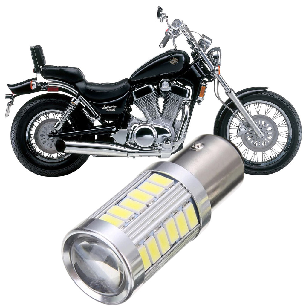 Lampada Ultra LED Luz de Freio e Lanterna Traseira P21/5W Moto Suzuki Intruder VS 1400 1987 a 2004